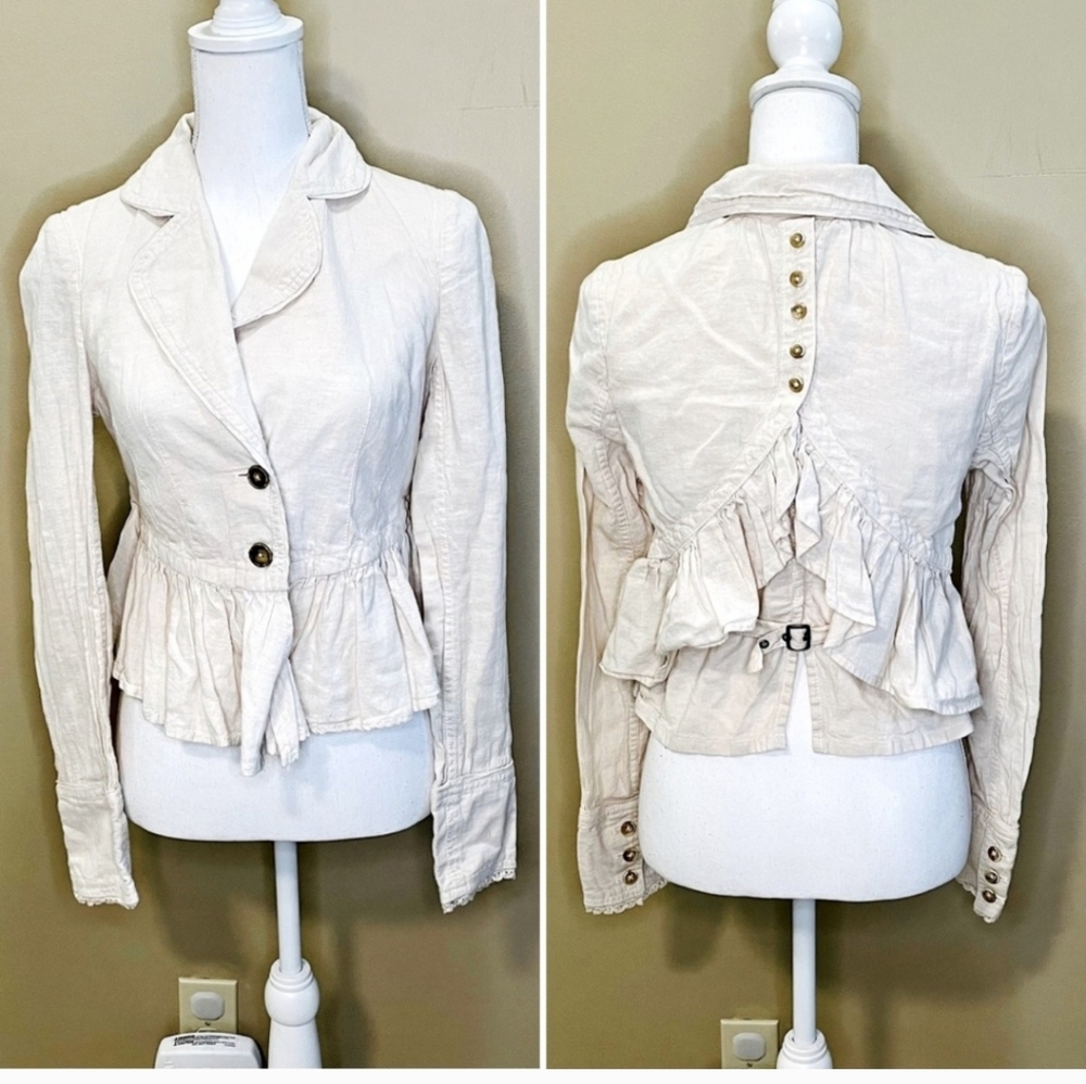 Nwt! Free People Linen Blend Blazer XS